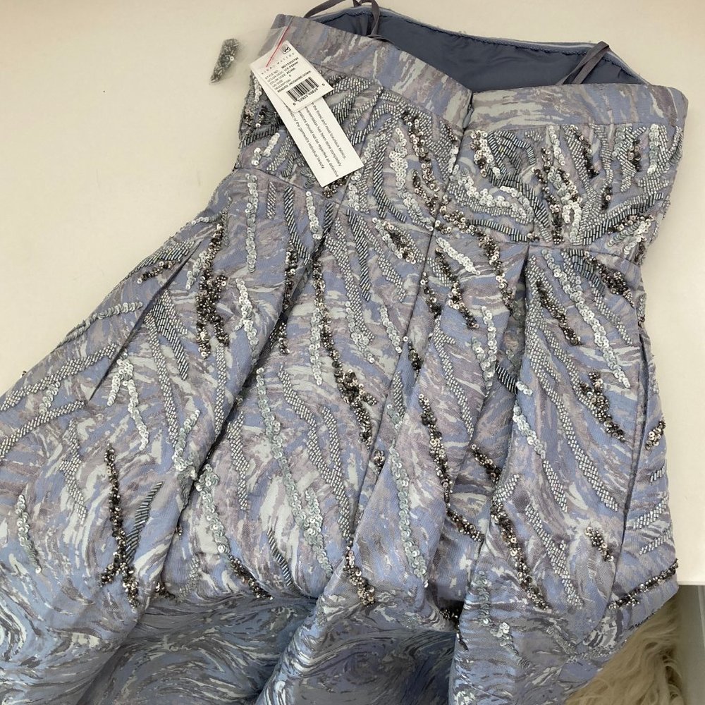 AIDAN MATTOX JACQUARD STRAPLESS FORMAL DRESS - Picture 12 of 14